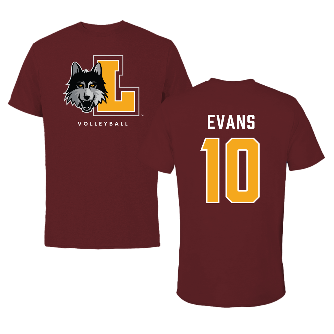 Loyola University-Chicago Volleyball Maroon Mascot Performance Tee - #10 Cooper Evans