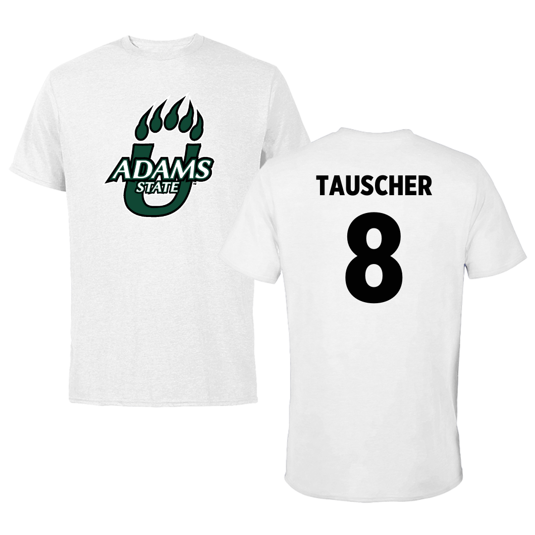 Adams State University Baseball White Performance Tee - #8 Ayden Tauscher