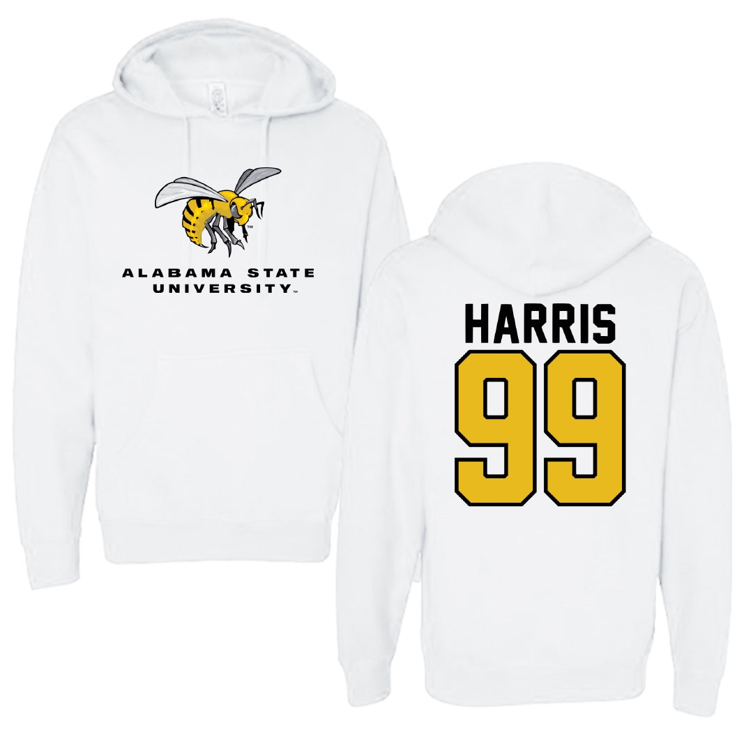 Alabama State University Volleyball White Block Hoodie - #99 Lyndsay Harris