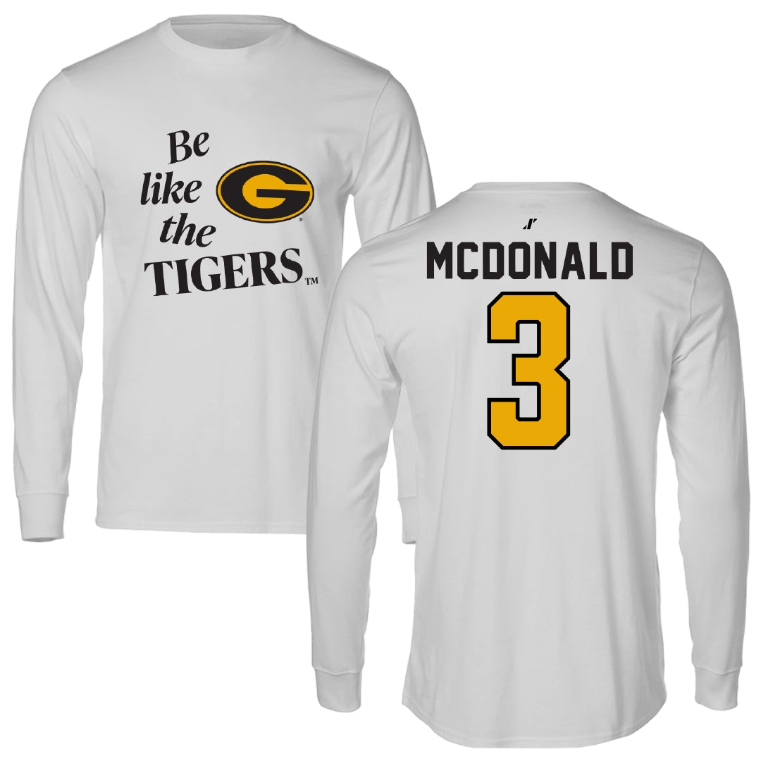 Grambling State University Basketball Light Gray Be Like Us Performance Long Sleeve - #3 Emareyon McDonald