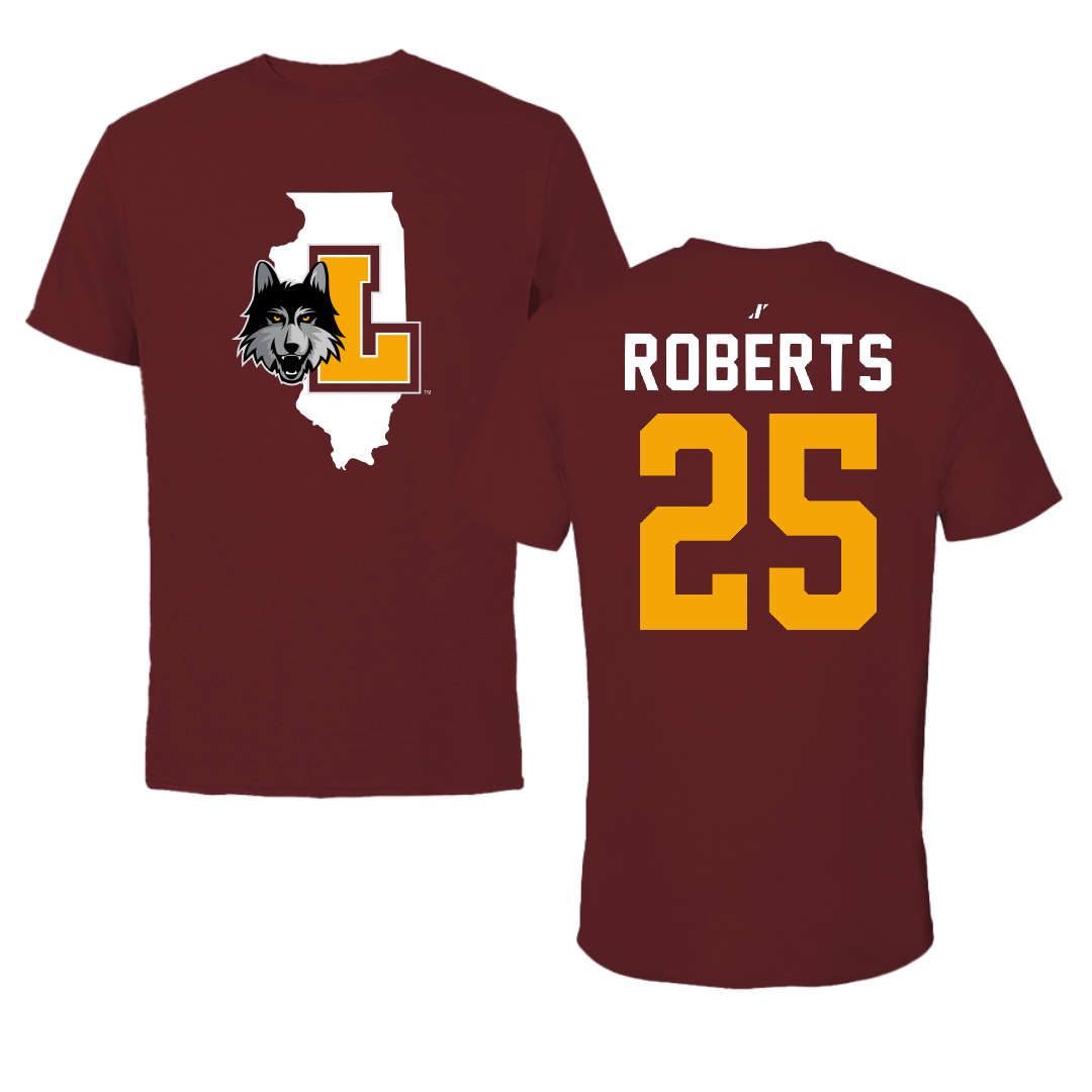 Loyola University-Chicago Soccer Maroon State Tee - #25 Emily Roberts