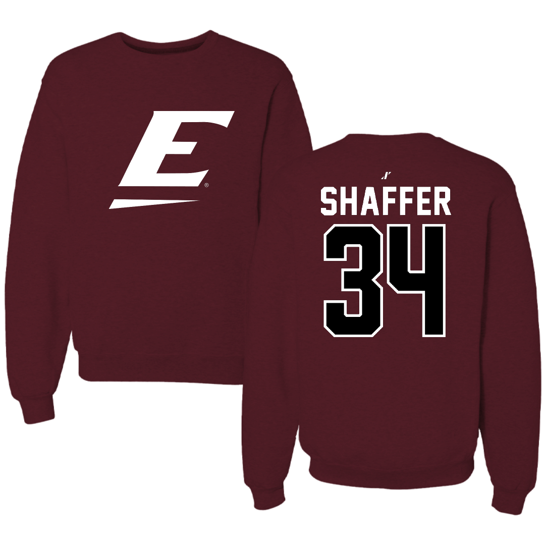 Eastern Kentucky University Baseball Maroon Crewneck - #34 Silas Shaffer