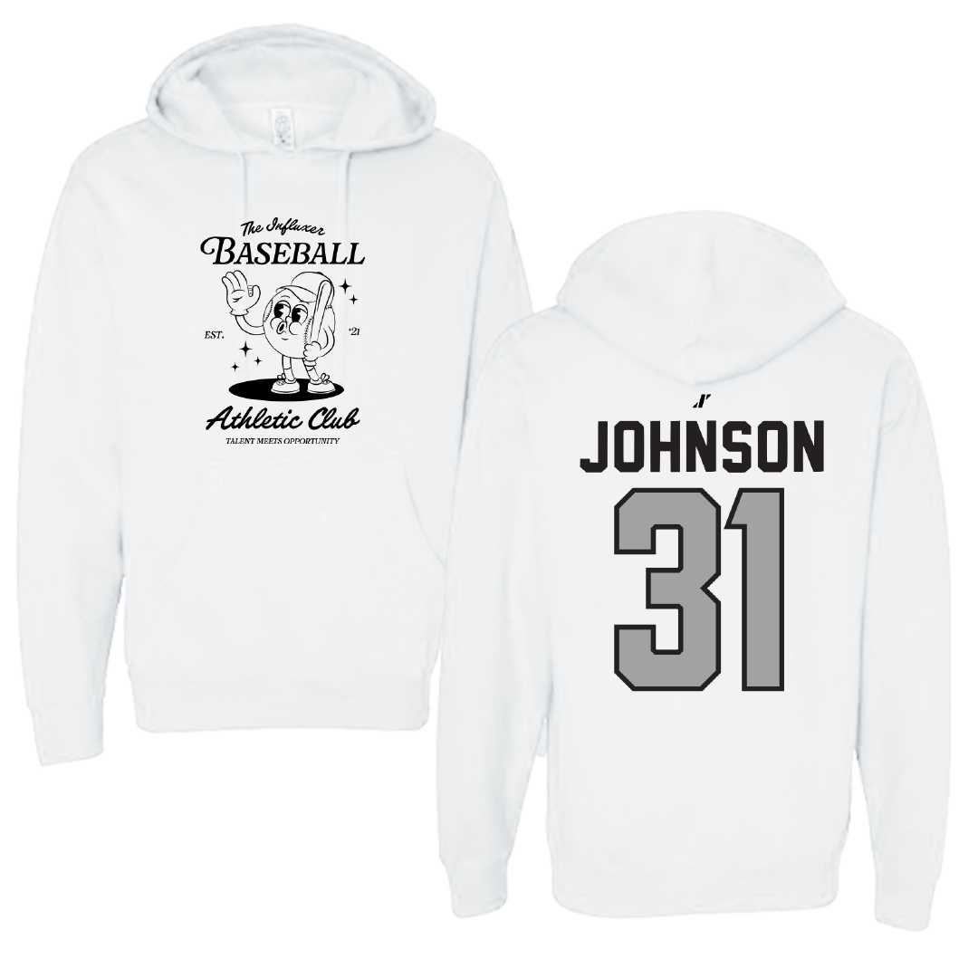 Baseball White Influxer Athletic Club Hoodie - #31 Luke Johnson