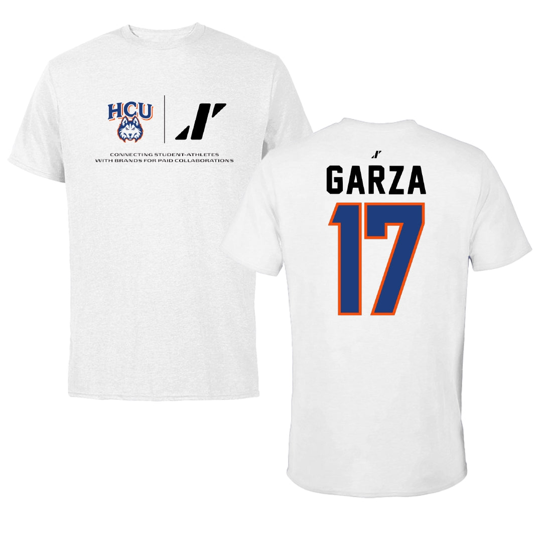 Houston Christian University Volleyball White Rally Tee - #17 Ana Garza