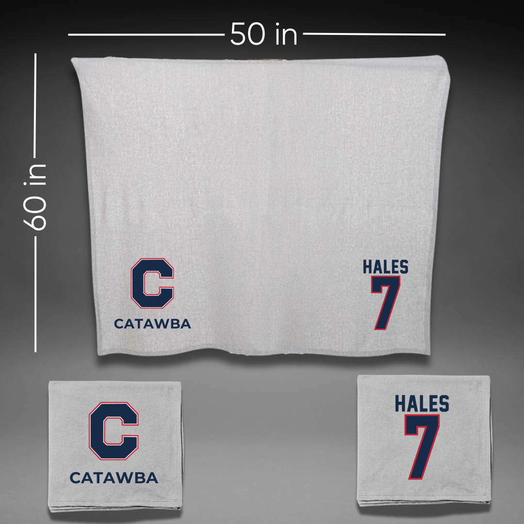 Catawba College Baseball Gray Blanket - #7 Cole Hales