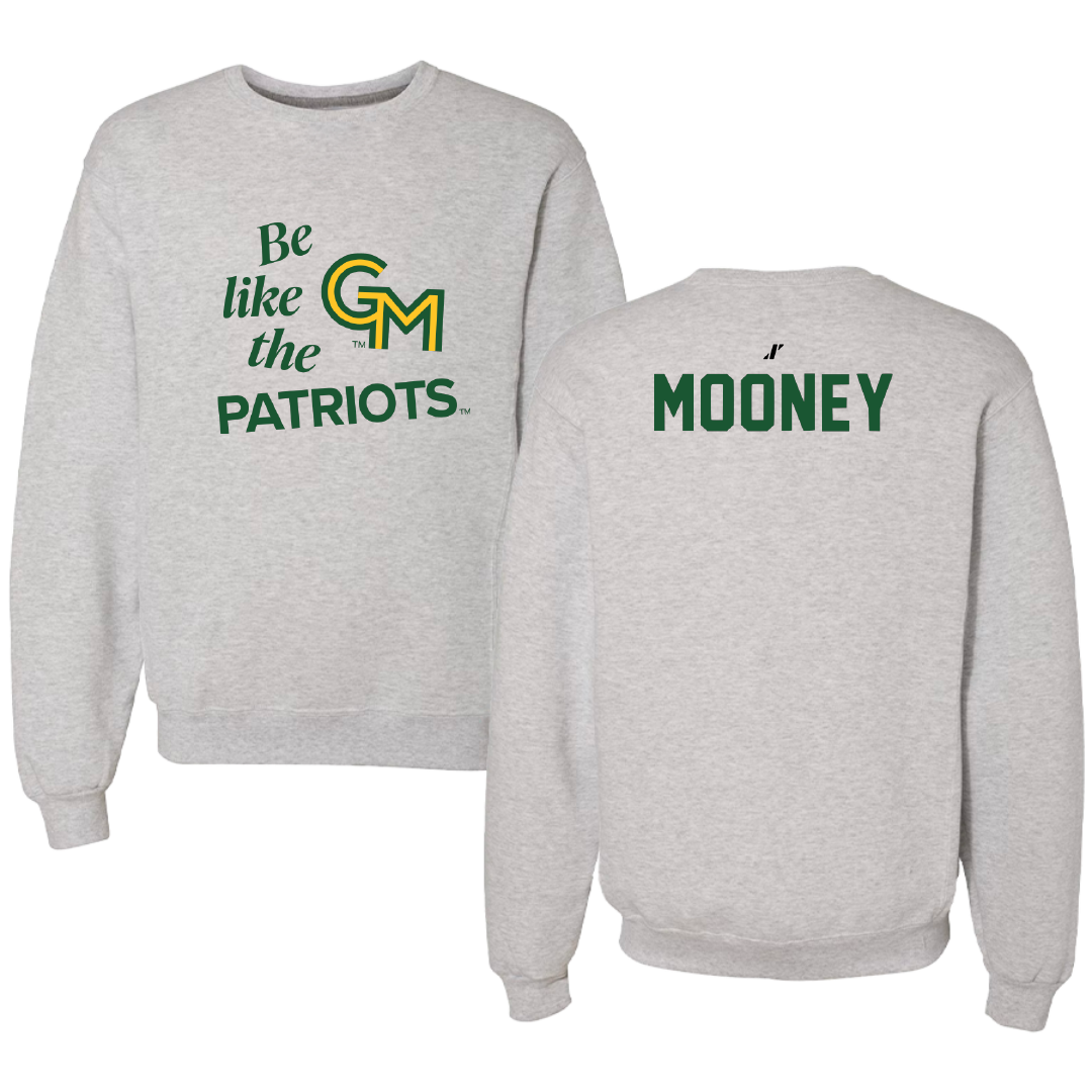 George Mason University Swimming & Diving Light Gray Be Like Us Crewneck - Regan Mooney