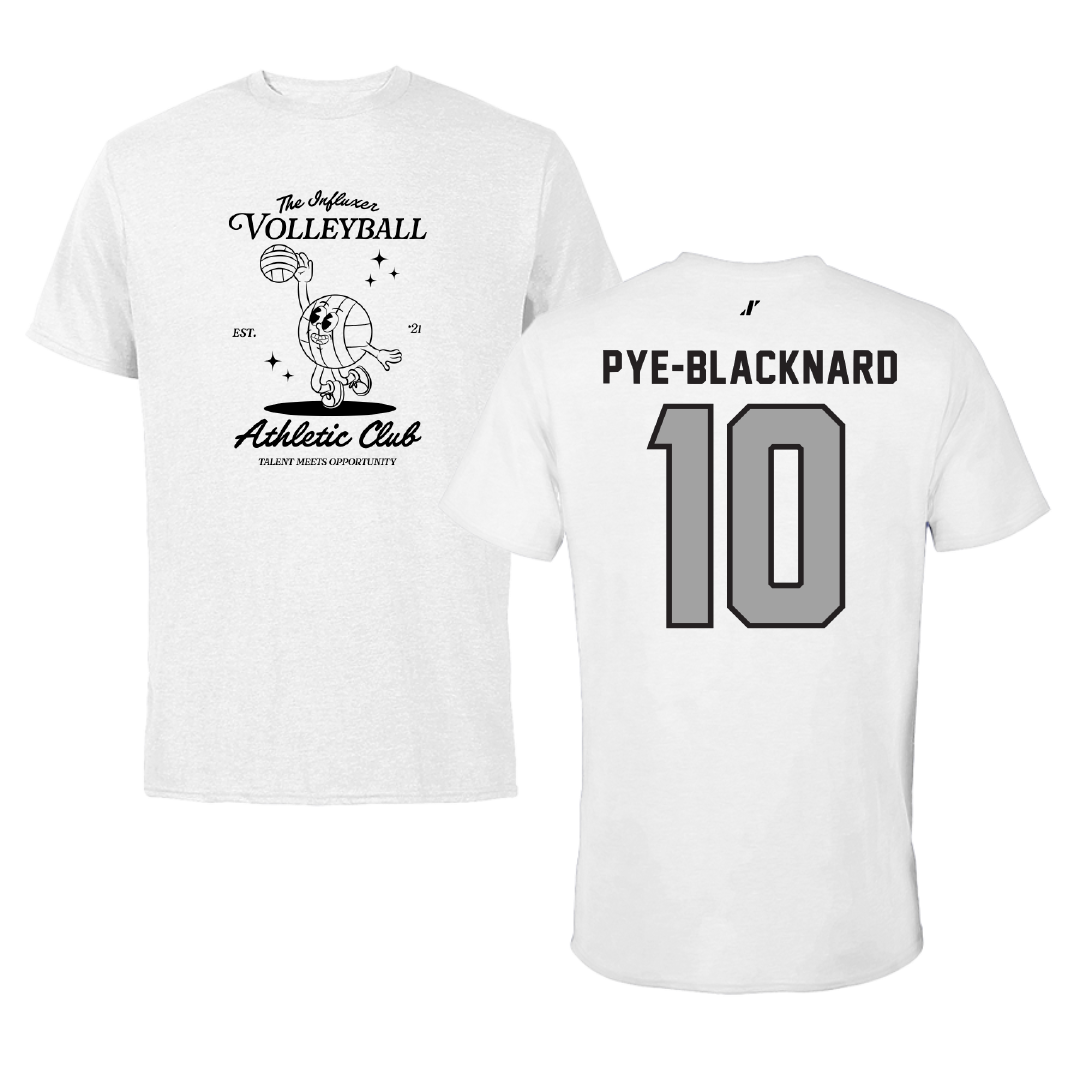 Volleyball White Influxer Athletic Club Tee - #10 Janelle Pye-Blacknard