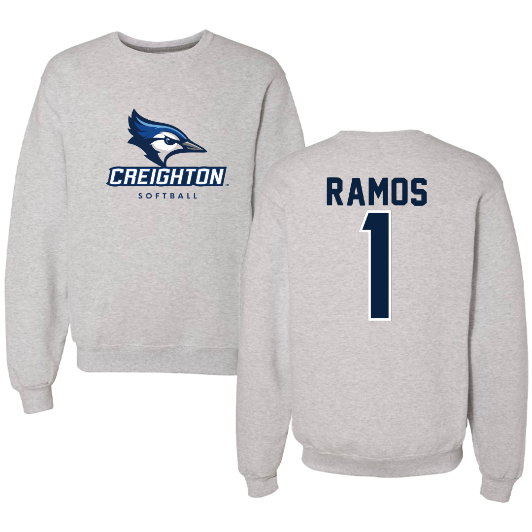Creighton University Softball Gray Crewneck - #1 Reese Ramos