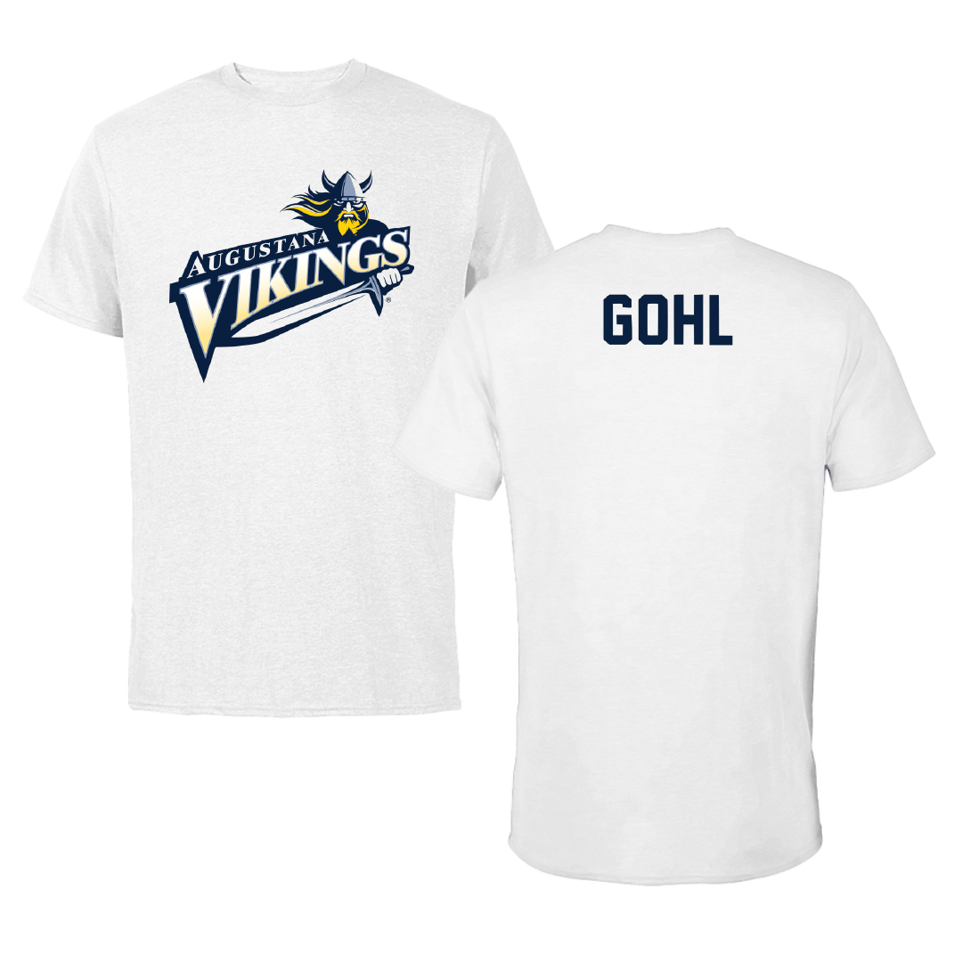 Augustana University (South Dakota) Tennis White Performance Tee - Drew Gohl