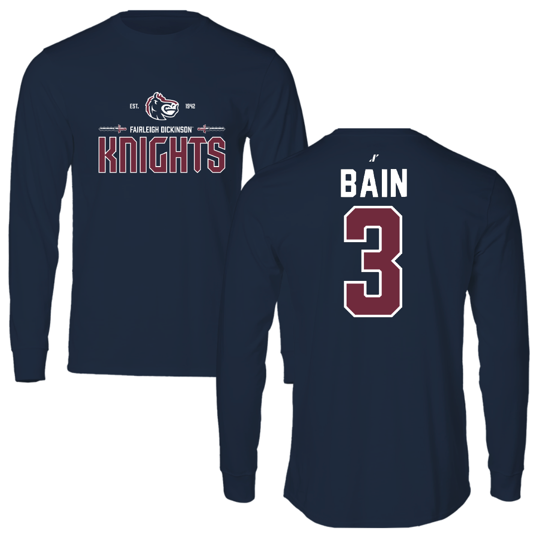 Fairleigh Dickinson University-Metropolitan Campus Volleyball Navy General Performance Long Sleeve - #3 Avery Bain