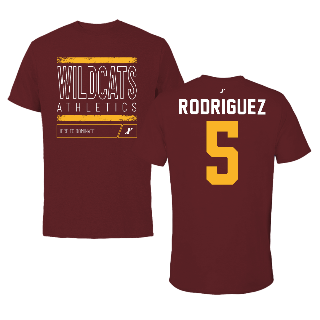 Bethune-Cookman University Baseball Maroon Dominate Performance Tee - #5 Michael Rodriguez