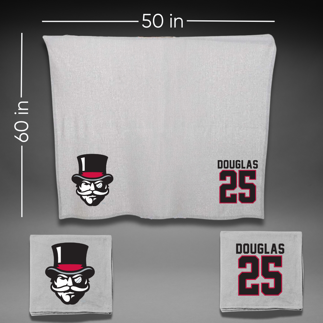 Austin Peay State University Basketball Gray Blanket - #25 Tiya Douglas