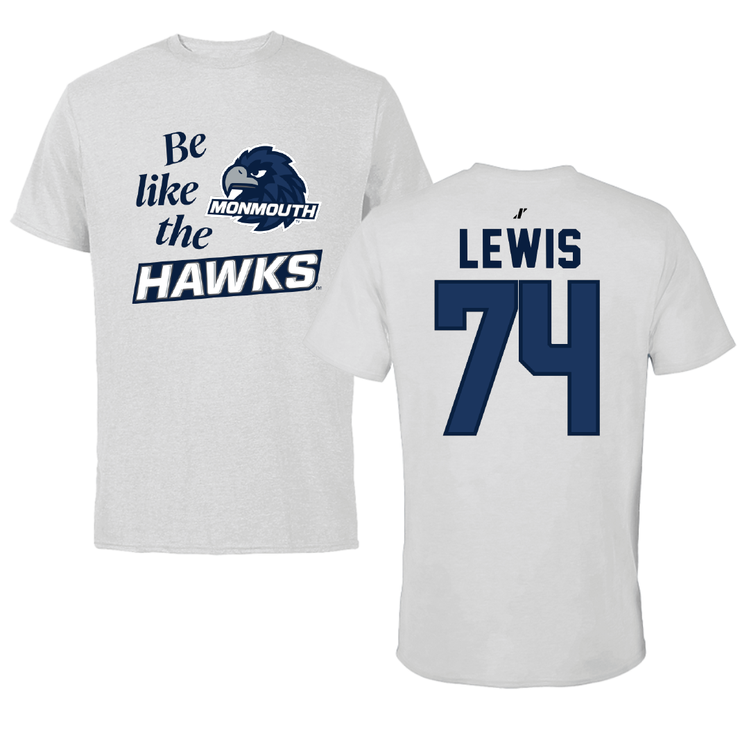 Monmouth University Softball Light Gray Be Like Us Performance Tee - #74 Olivia Lewis