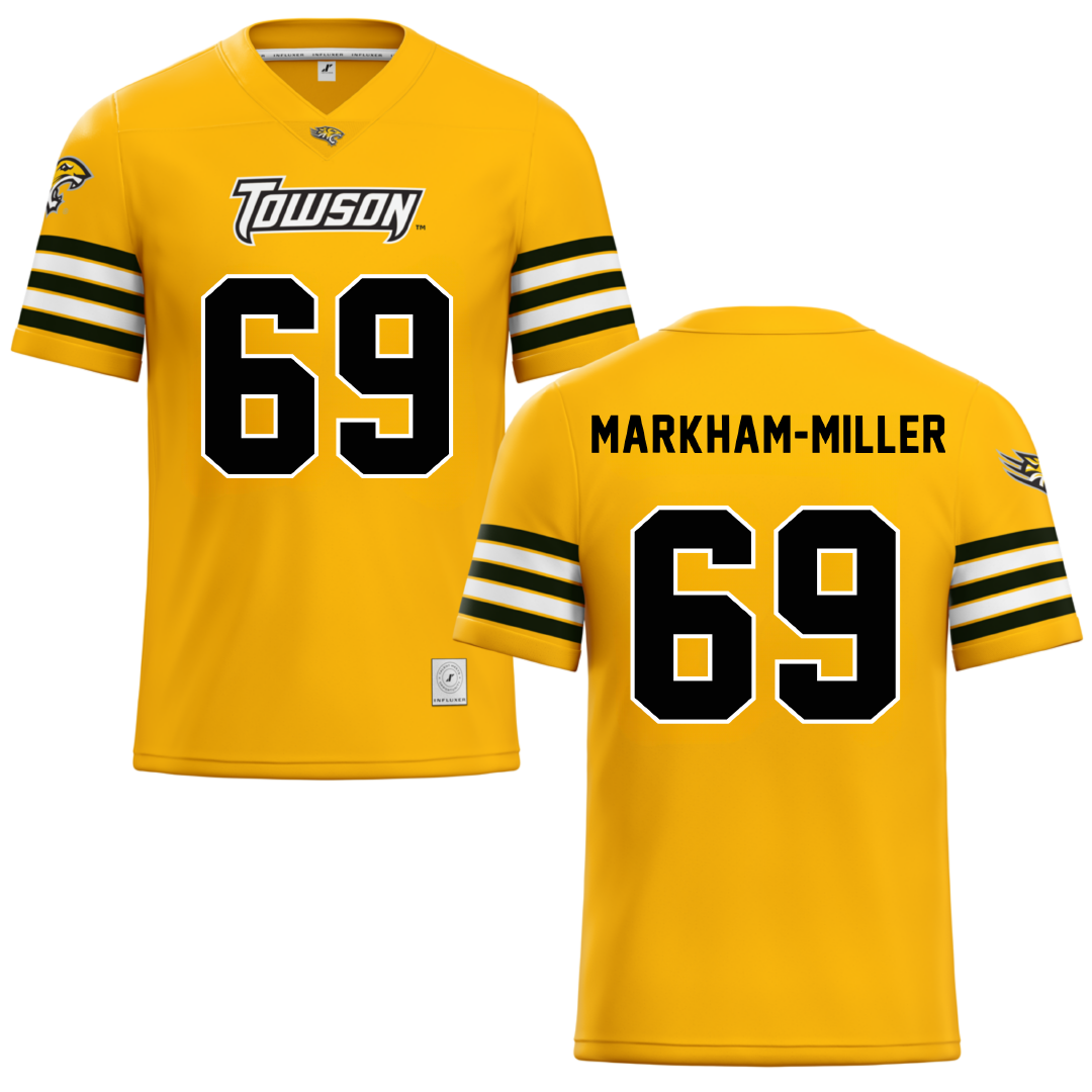 Towson University Gold Football Jersey - #69 Ian Markham-Miller
