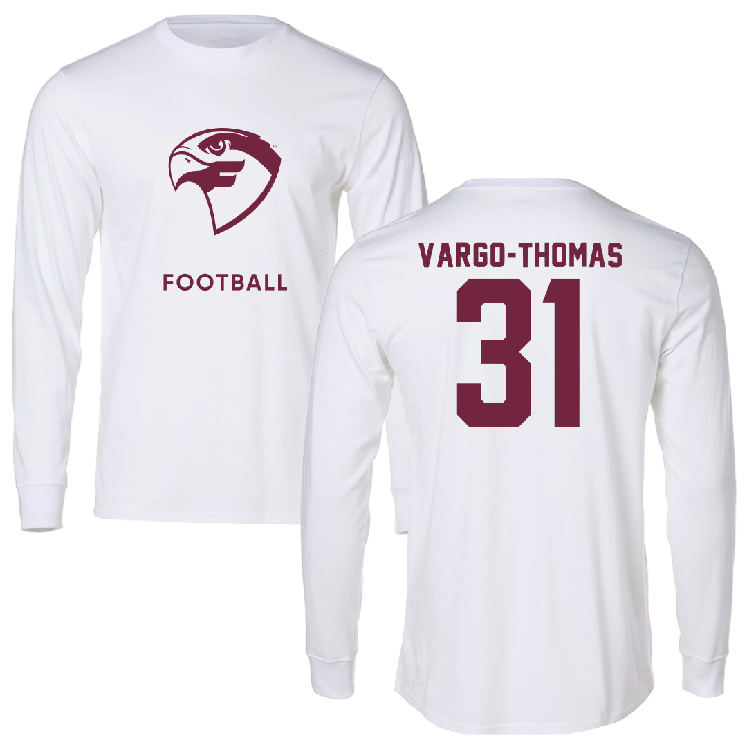 Fairmont State University Football White Long Sleeve - #31 Ethan Vargo-Thomas
