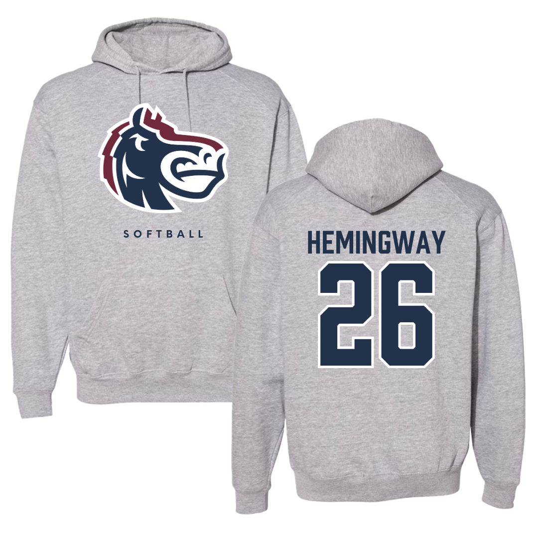 Fairleigh Dickinson University-Metropolitan Campus Softball Gray Hoodie - #26 Jordyn Hemingway