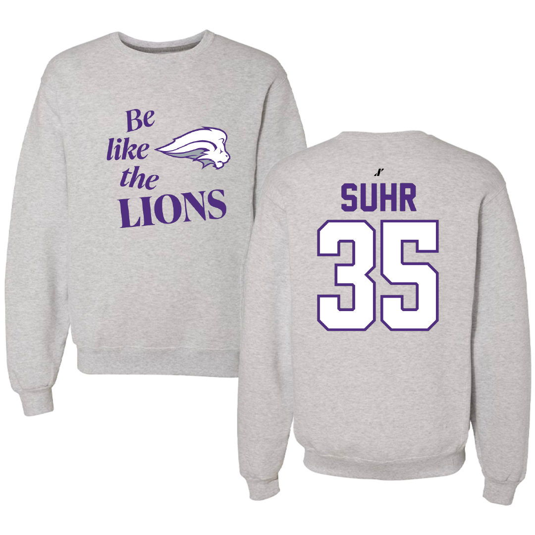 Nelson University Soccer Light Gray Be Like Us Crewneck - #35 Breanna Suhr