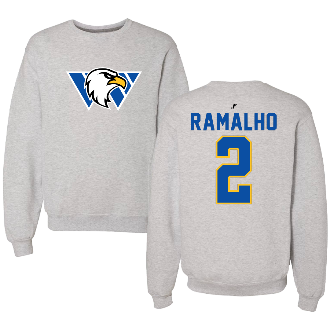Williams Baptist University Soccer Light Gray Crewneck - #2 Adolfo Ramalho