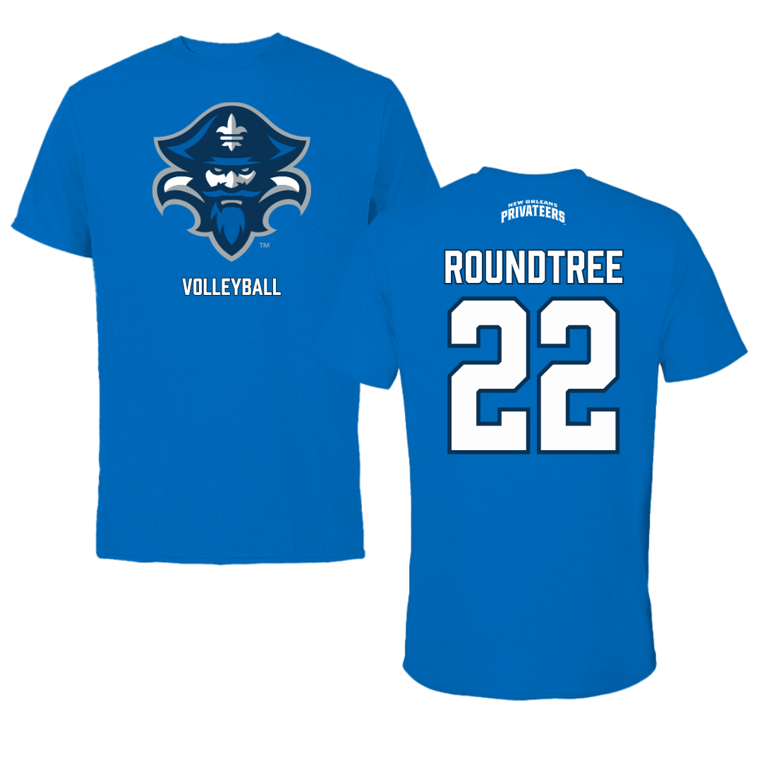 University of New Orleans Volleyball Blue Mascot Performance Tee - #22 Courtney Roundtree