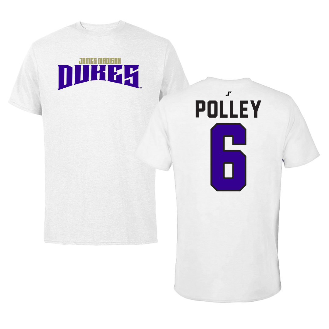James Madison University Baseball White Classic Tee - #6 Griffin Polley