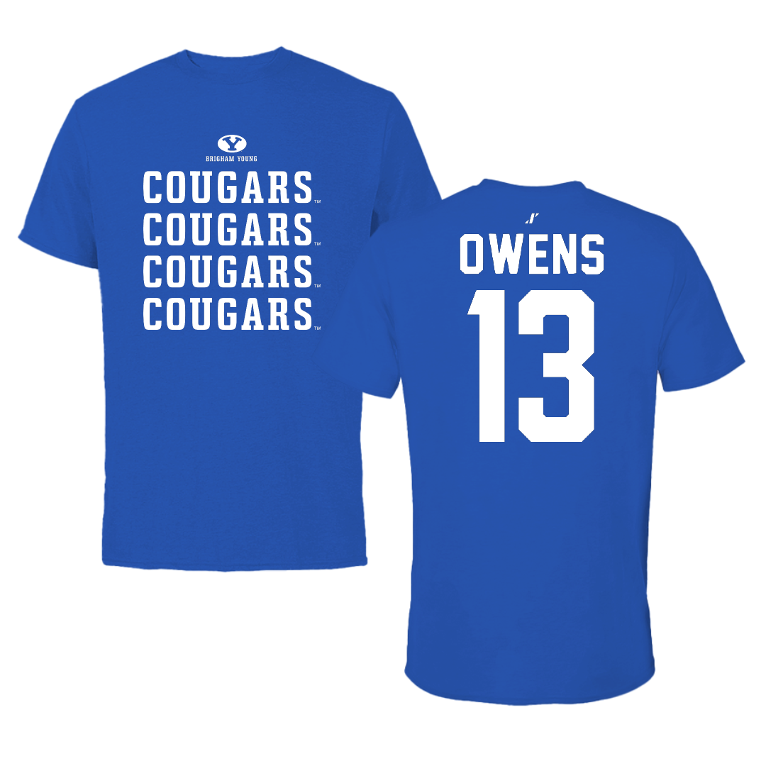 Brigham Young University Softball Blue General Performance Tee - #13 Lily Owens