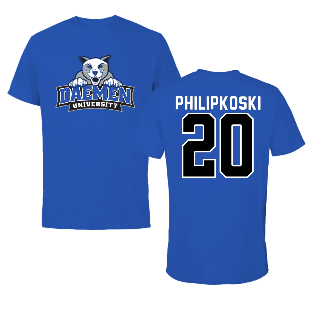 Daemen University Basketball Blue Performance Tee - #20 Zachary Philipkoski