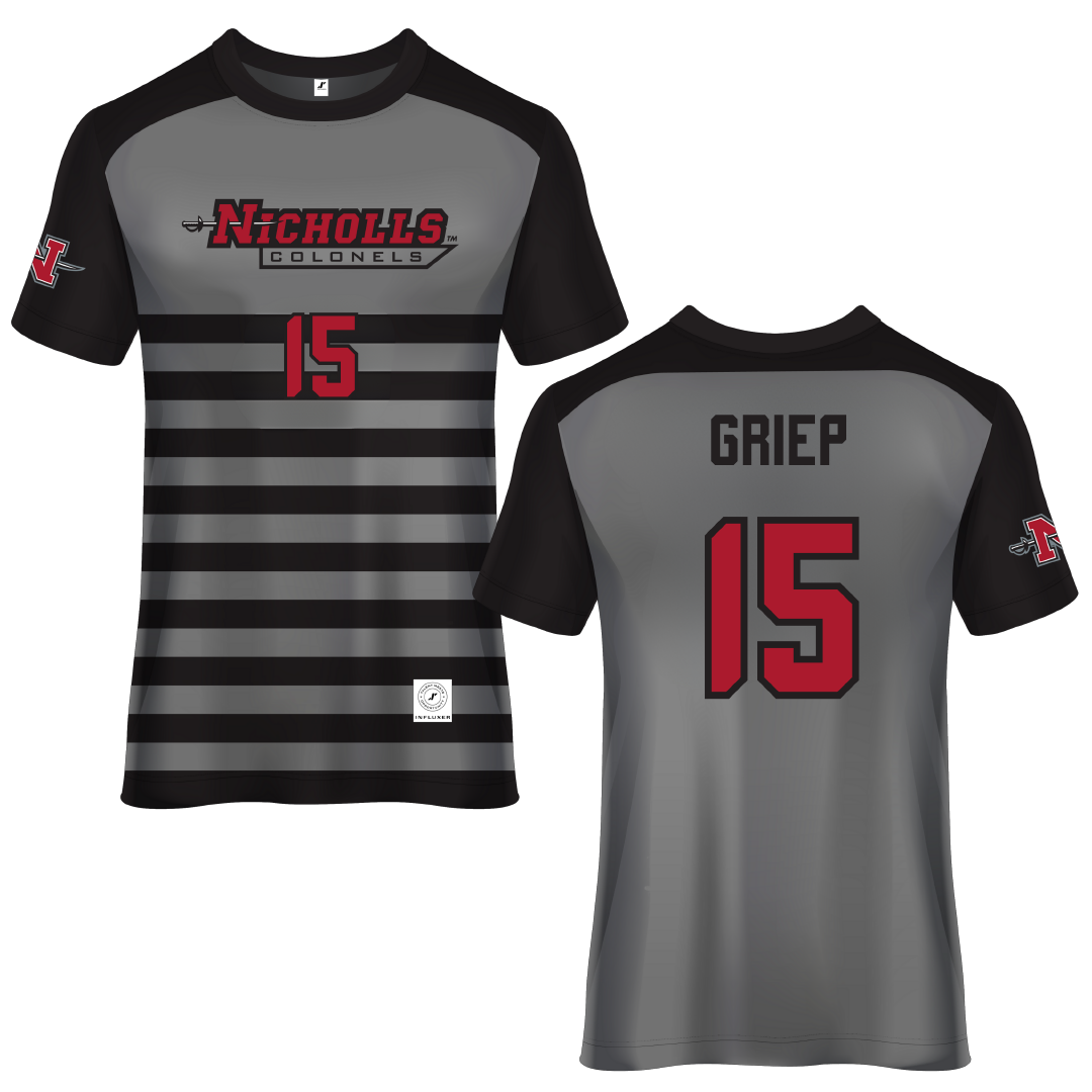 Nicholls State University Gray Soccer Jersey - #15 Ryan Griep