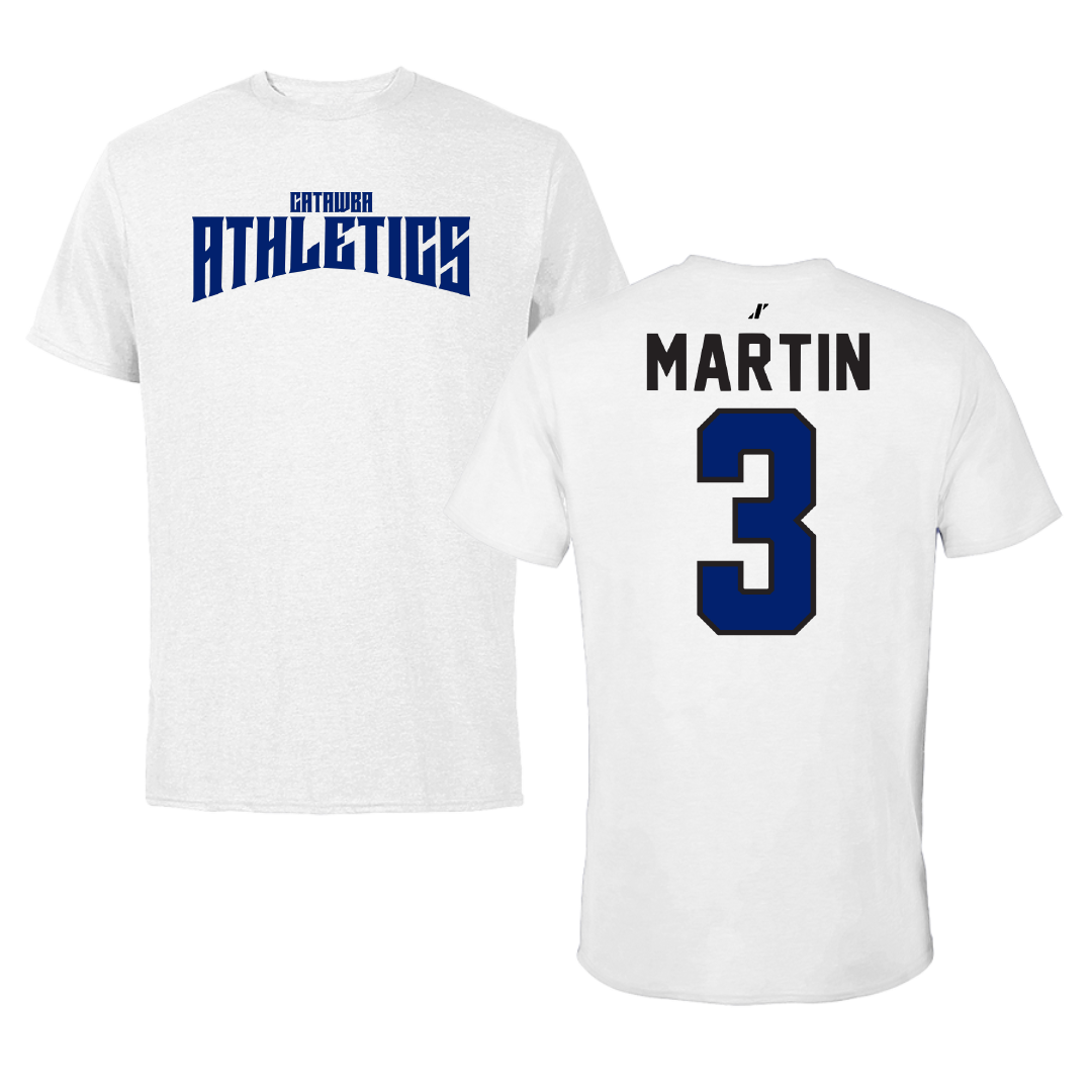 Catawba College Football White Classic Performance Tee - #3 Juice Martin