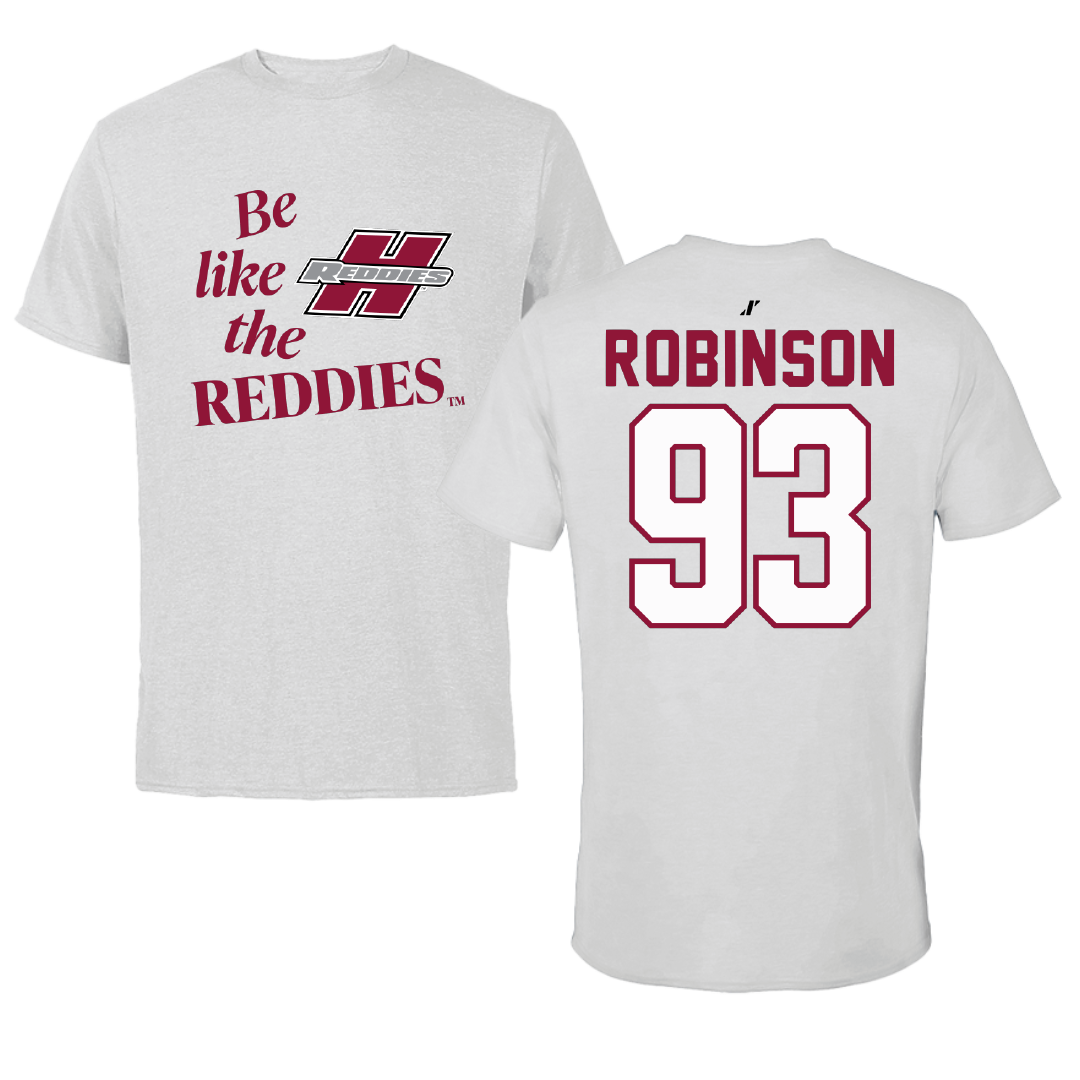 Henderson State University Football Light Gray Be Like Us Tee - #93 Shaq'ke Robinson
