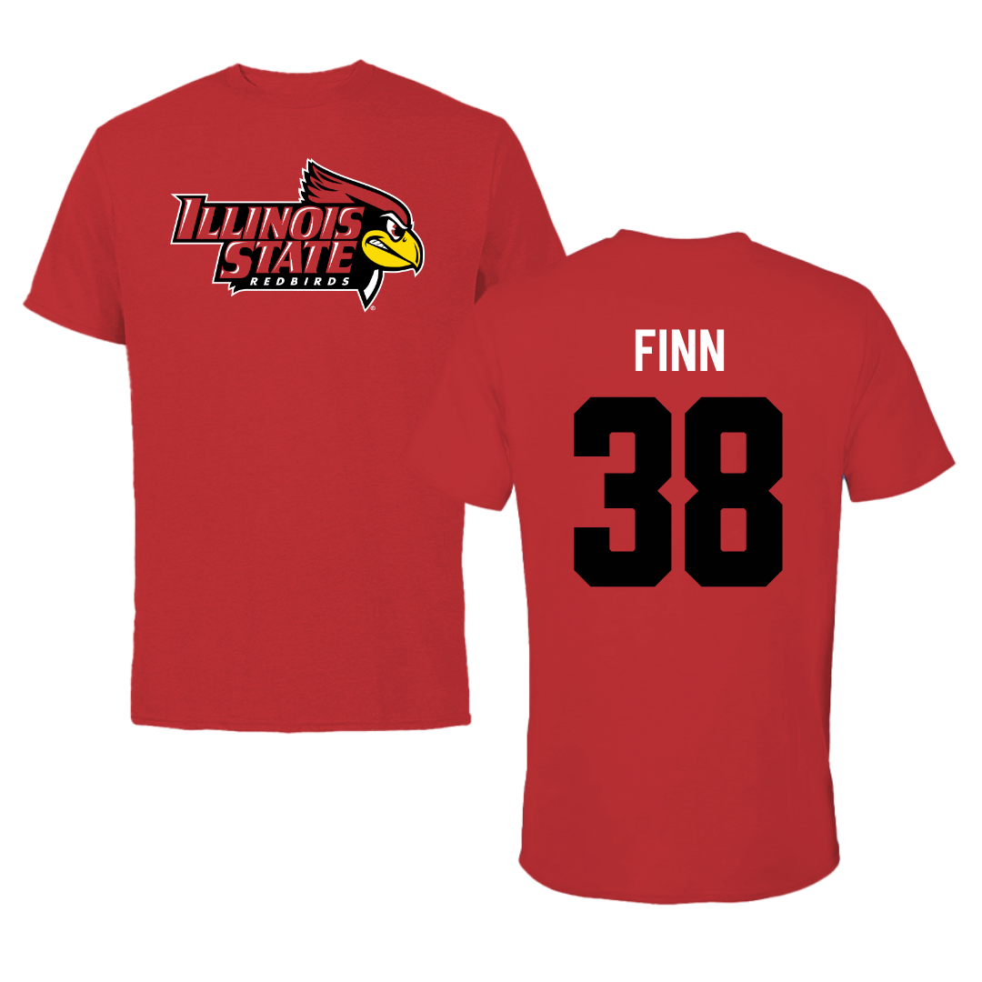 Illinois State University Baseball Red Redbird Performance Tee - #38 Jack Finn