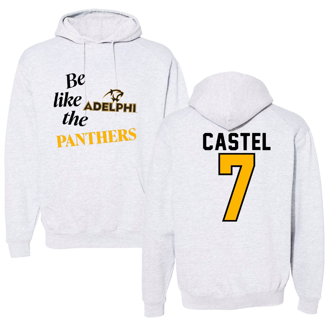 Adelphi University Soccer Light Gray Be Like Us Hoodie - #7 Victor Castel