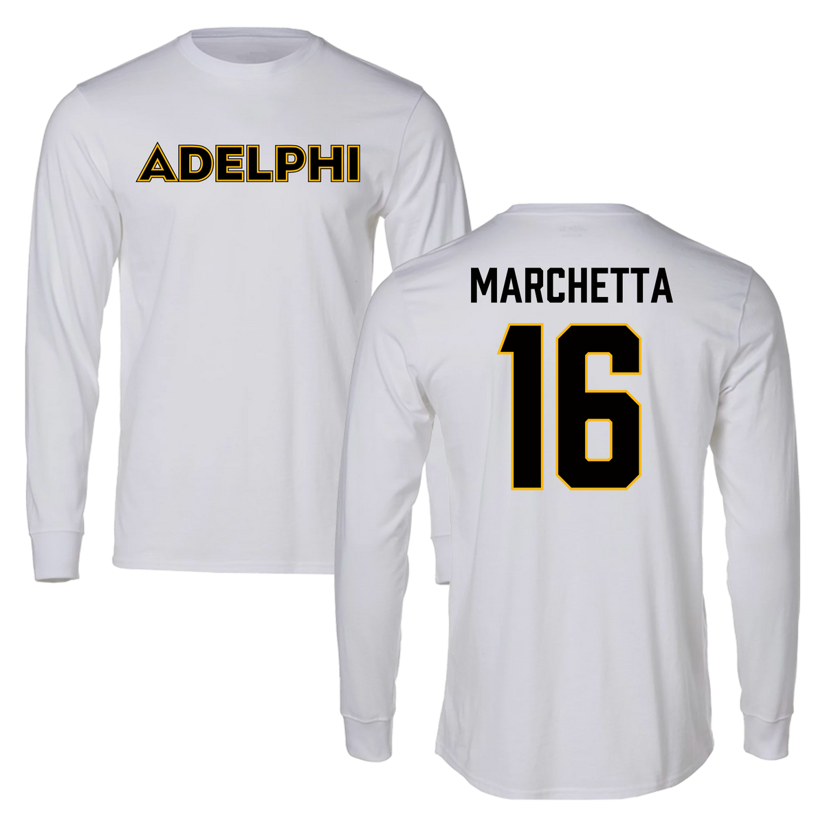 Adelphi University Lacrosse White Long Sleeve - #16 Madison Marchetta