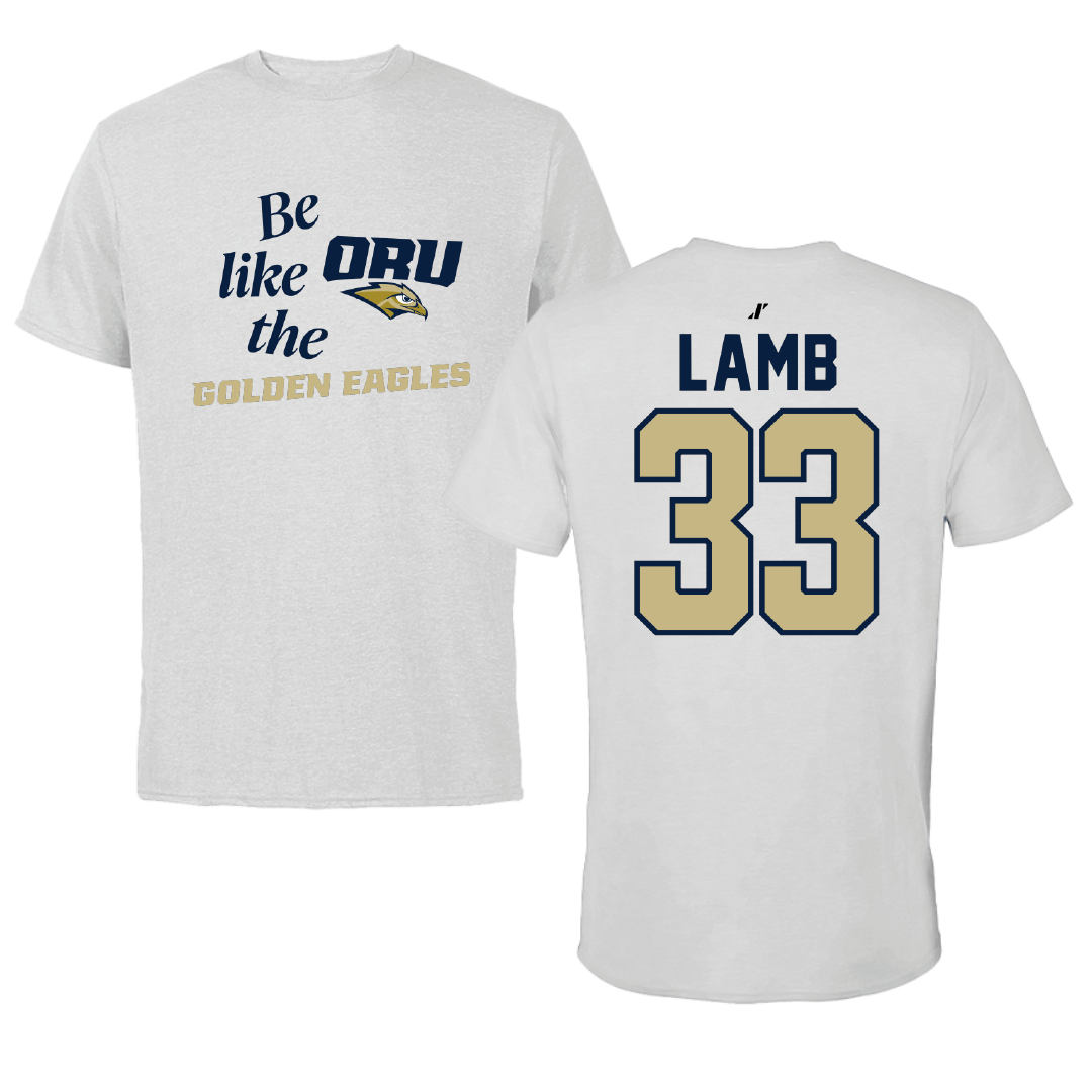Oral Roberts University Soccer Light Gray Be Like Us Performance Tee - #33 Tommy Lamb