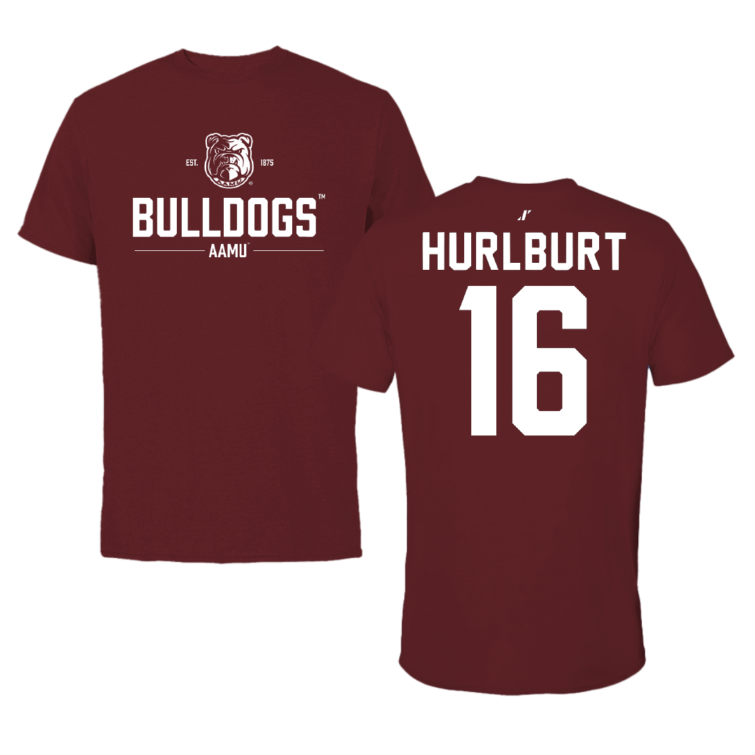 Alabama A&M University Baseball Maroon General Performance Tee - #16 Evan Hurlburt