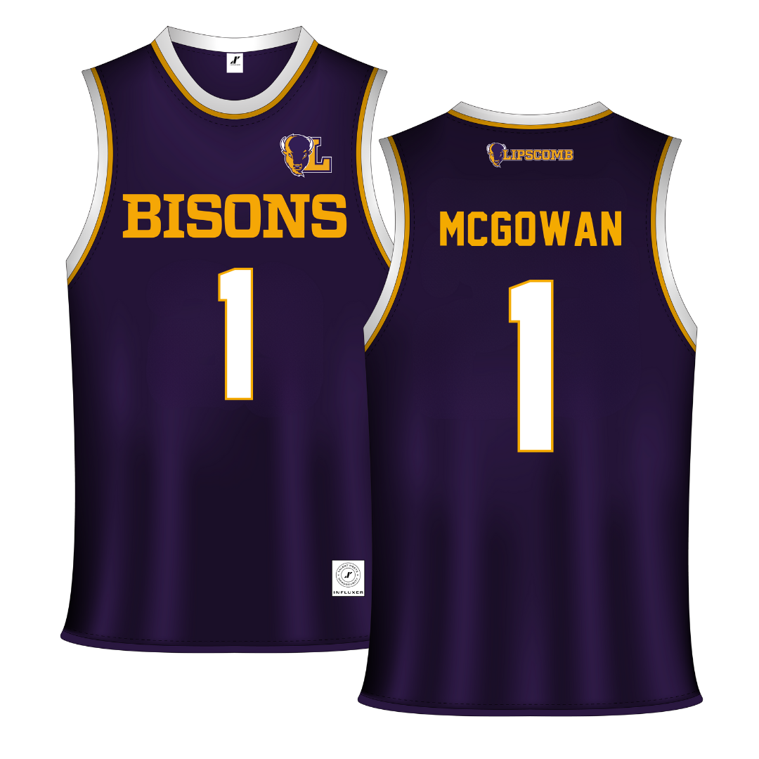 Lipscomb University Purple Basketball Jersey - #1 Claira McGowan