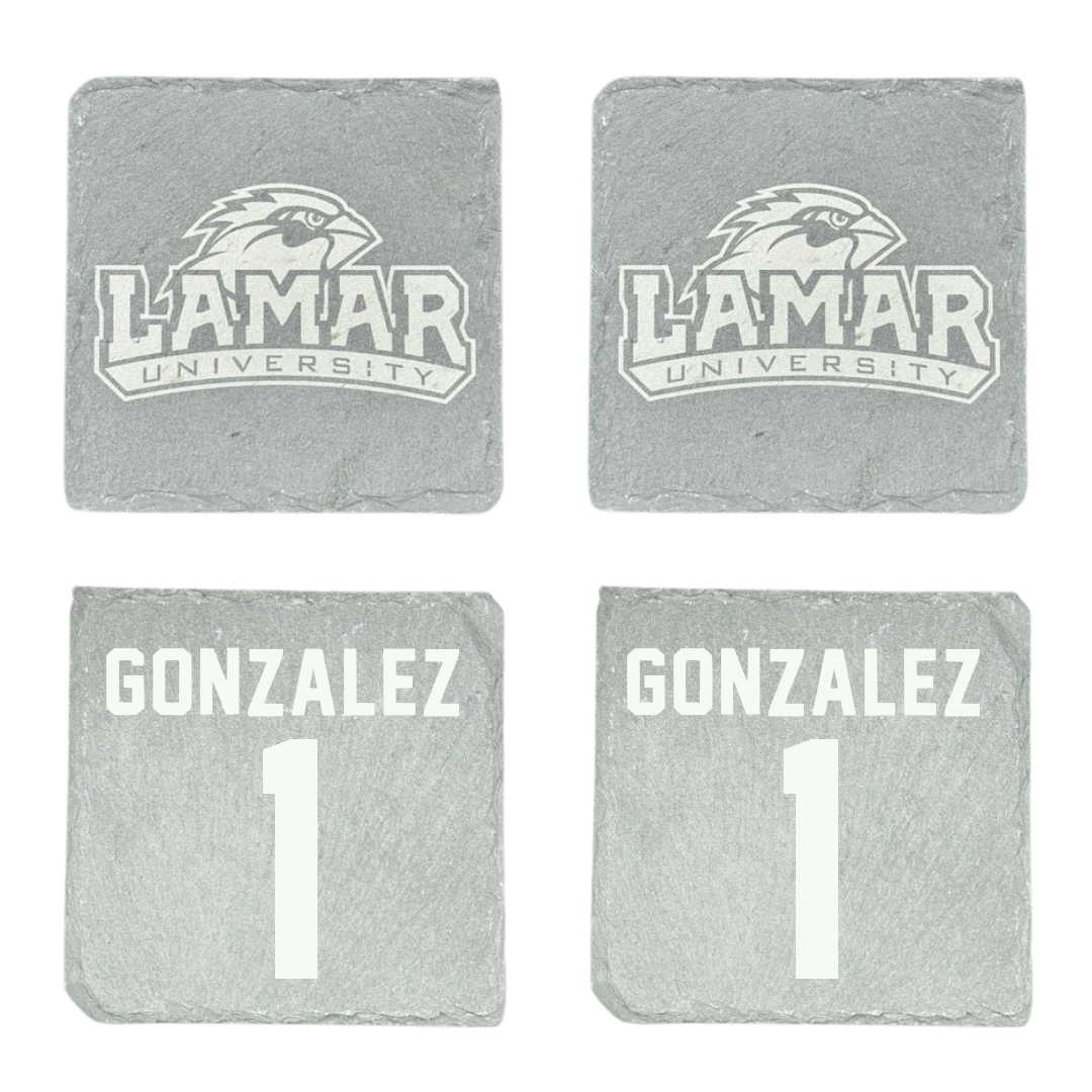 Lamar University Volleyball Stone Coaster (4 Pack)  - #1 Monique Gonzalez