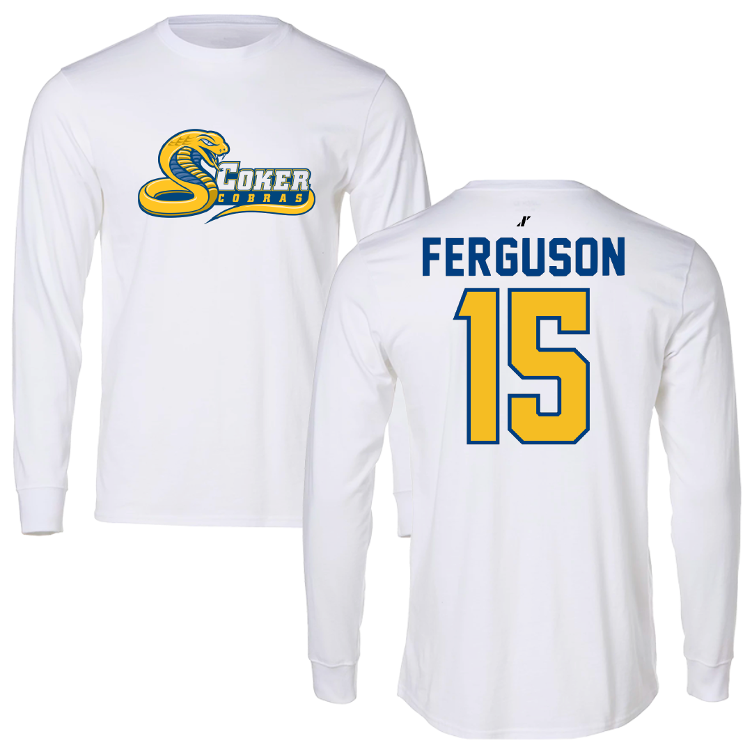 Coker University Basketball White Performance Long Sleeve - #15 Dasia Ferguson