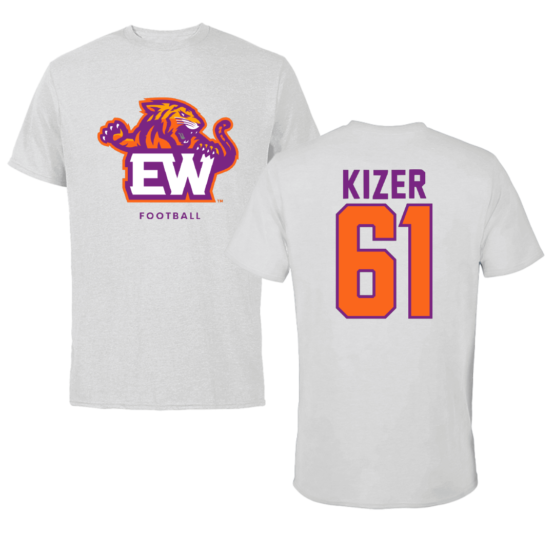 Edward Waters University Football Light Gray Tee - #61 Javion Kizer