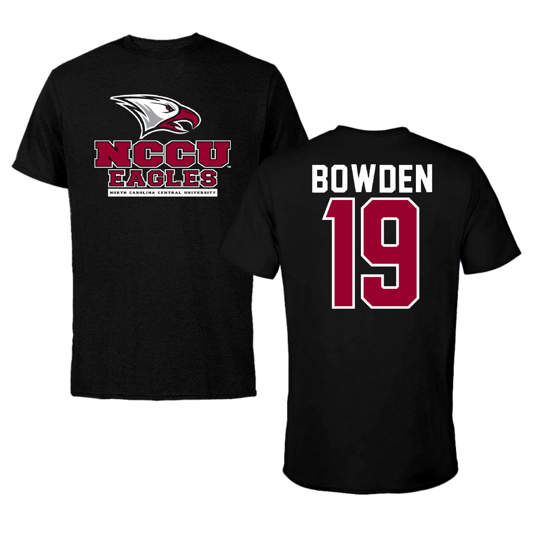 North Carolina Central University Football Black Performance Tee - #19 Jaylen Bowden