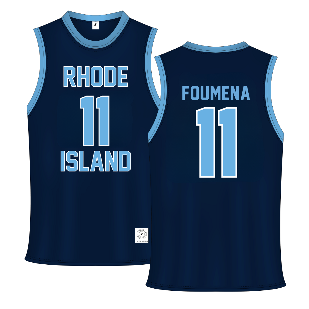 University of Rhode Island Navy Basketball Jersey - #11 Jeremy Foumena