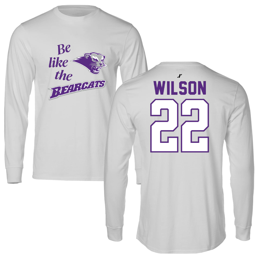 Southwest Baptist University Softball Light Gray Be Like Us Long Sleeve - #22 Malea Wilson
