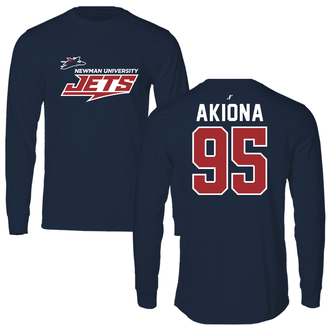 Newman University Bowling Navy General Long Sleeve - #95 Noah Akiona