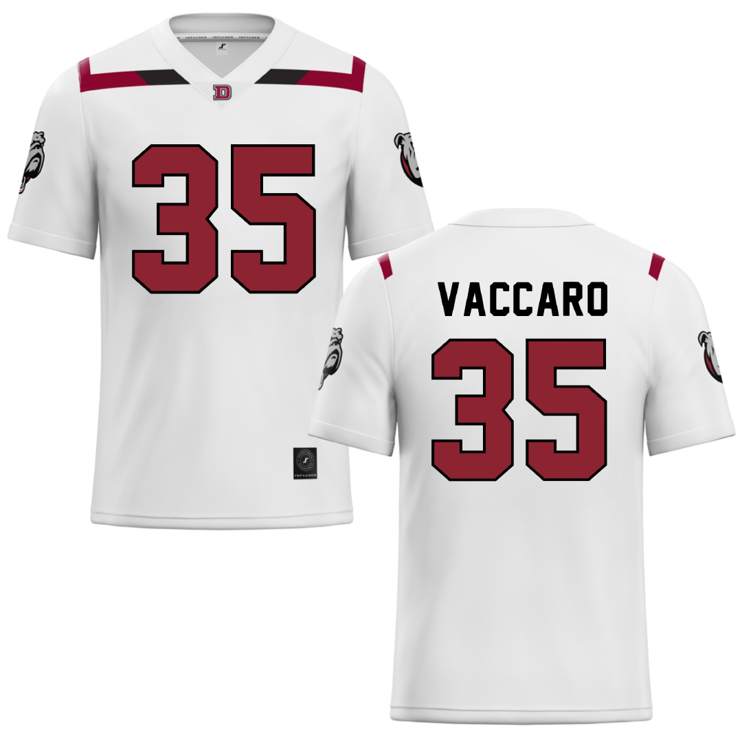 Dean College White Lacrosse Jersey - #35 Colby Vaccaro