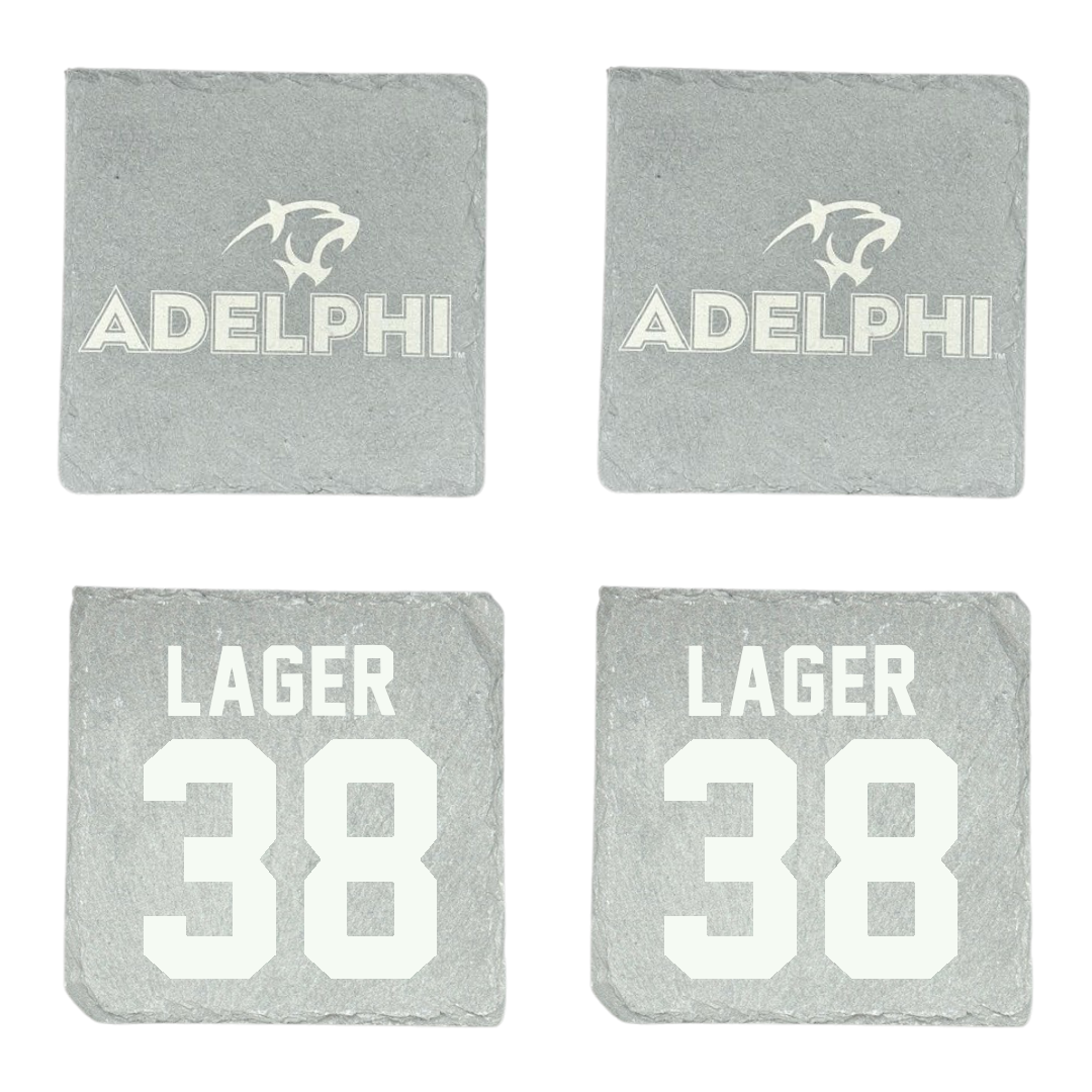 Adelphi University Soccer Stone Coaster (4 Pack)  - #38 Ethan Lager