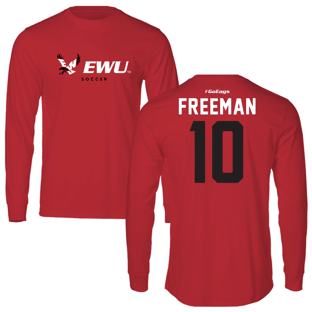 Eastern Washington University Soccer Red Long Sleeve - #10 Charity Freeman