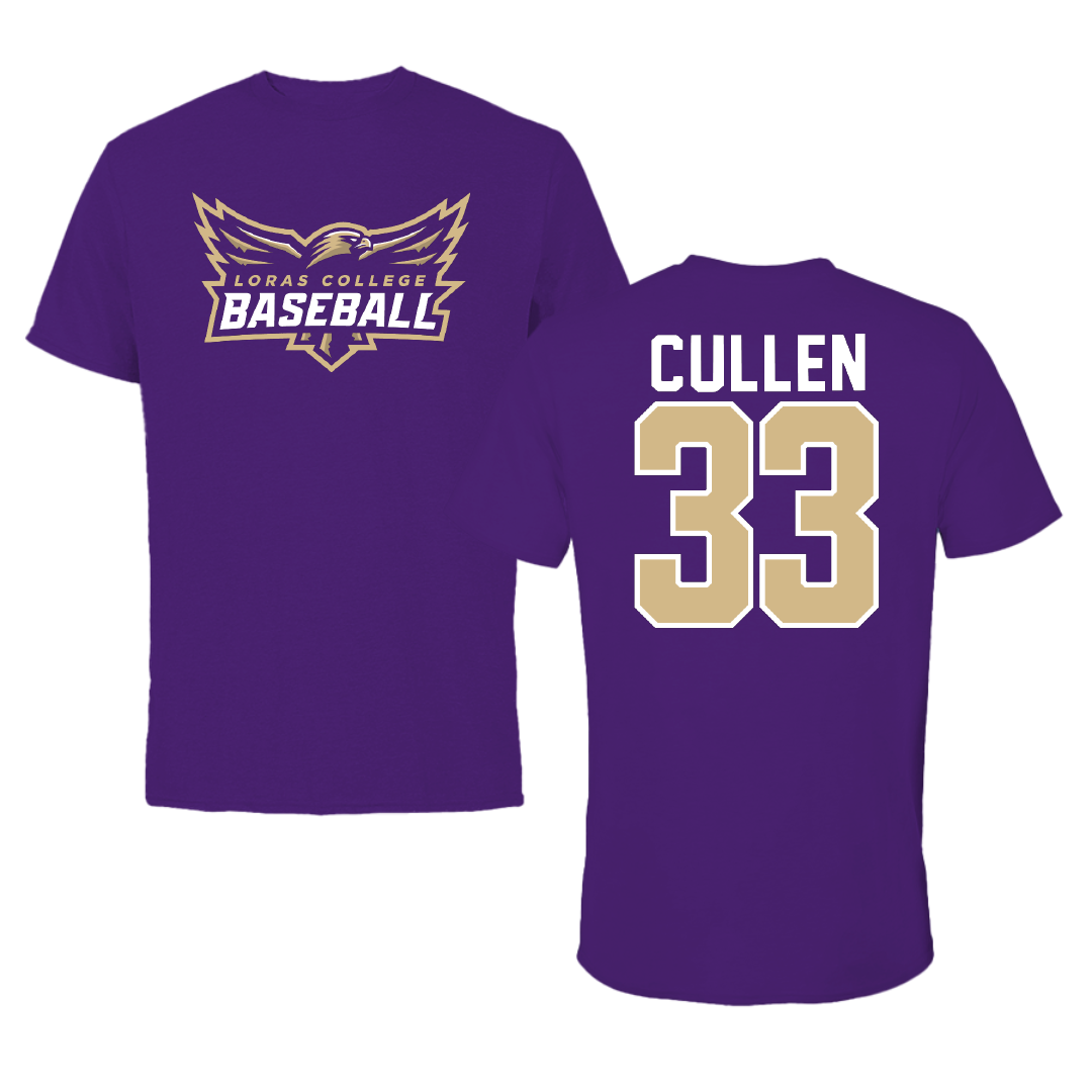 Loras College Baseball Purple Baseball Performance Tee - #33 Jackson Cullen