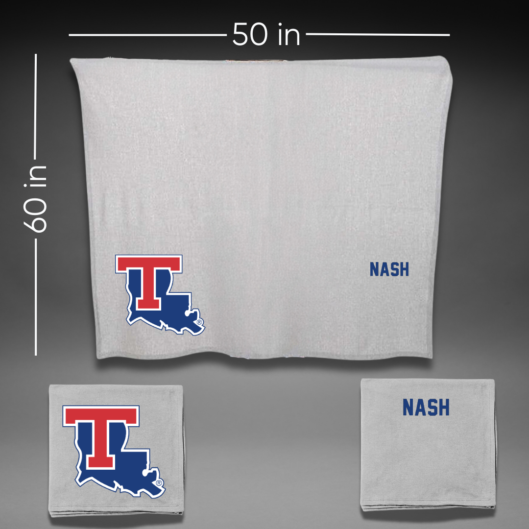 Louisiana Tech University Tennis Gray Blanket - Tiffani Nash