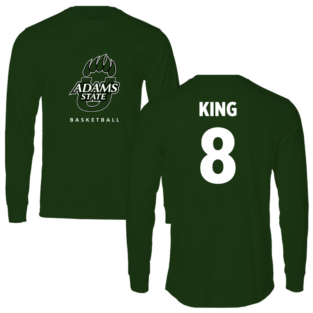 Adams State University Basketball Forest Green Long Sleeve - #8 Jayce King