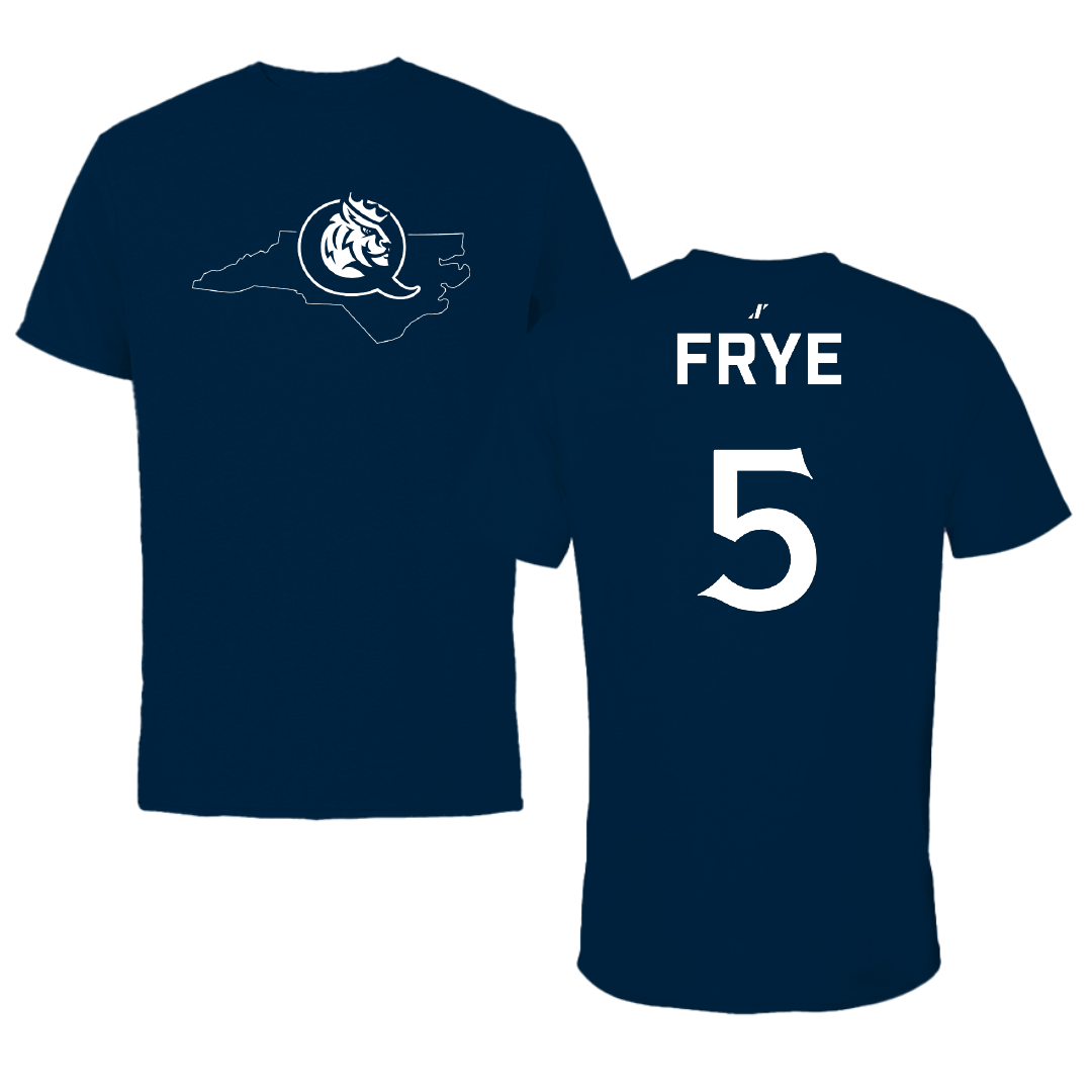 Queens University of Charlotte Softball Navy State Tee - #5 Emma Frye