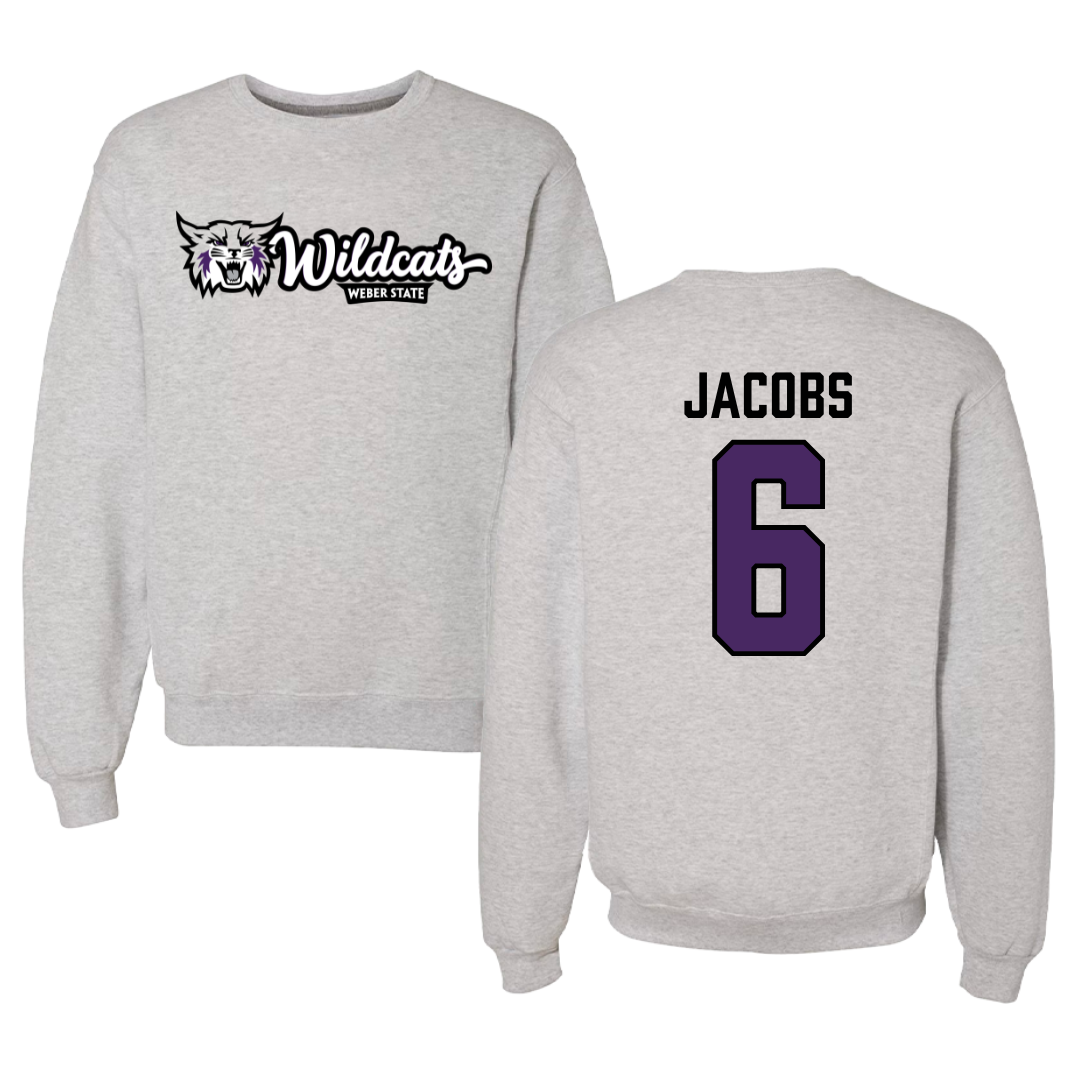 Weber State University Soccer Gray Crewneck - #6 Emery Jacobs